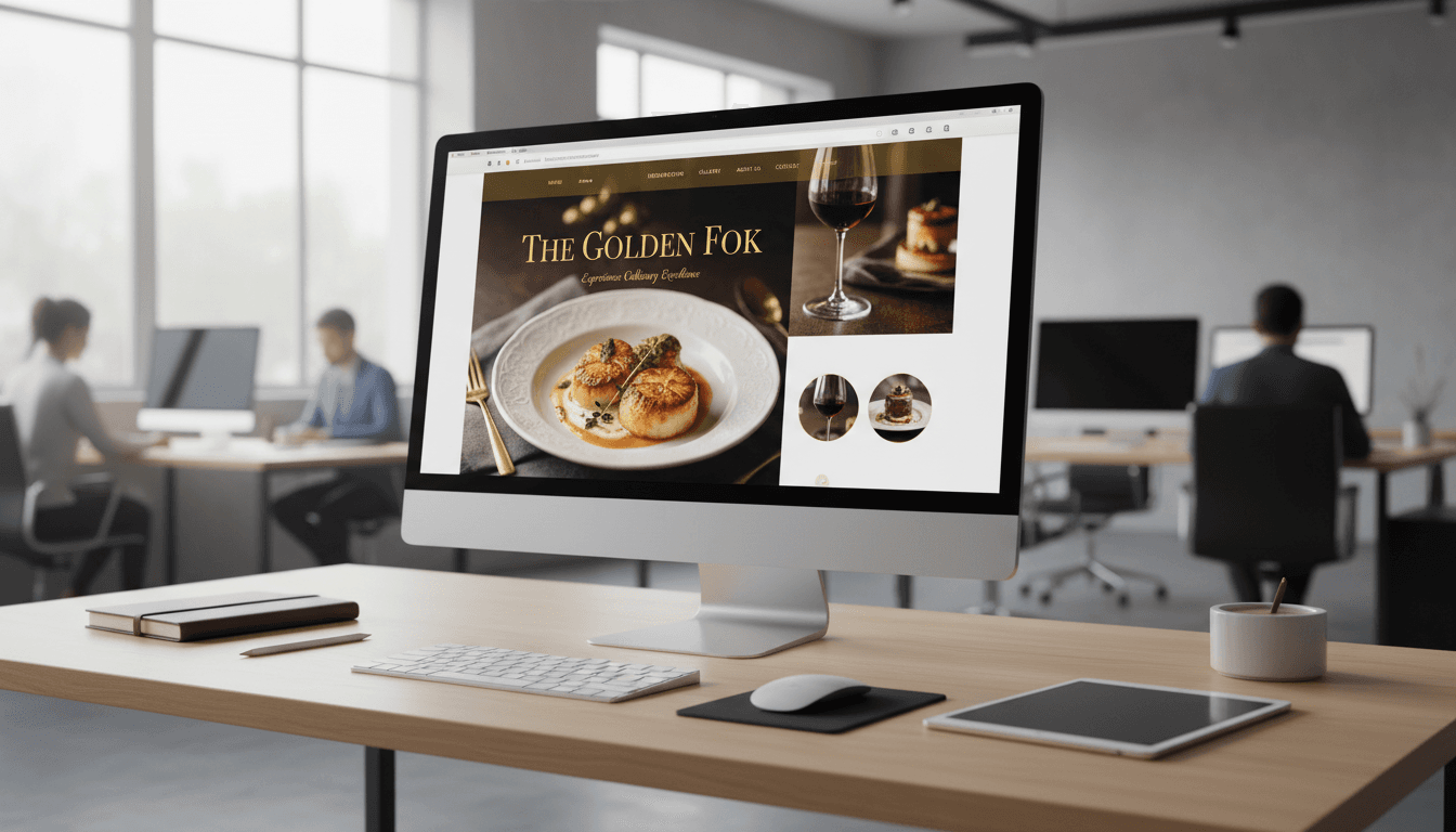 Contemporary restaurant menu with refined typography and clean layout